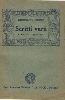 SCRITTI VARII A CURA DI LIMENTANI - I BREVIARI DE LA VOCE di GIORDANO BRUNO